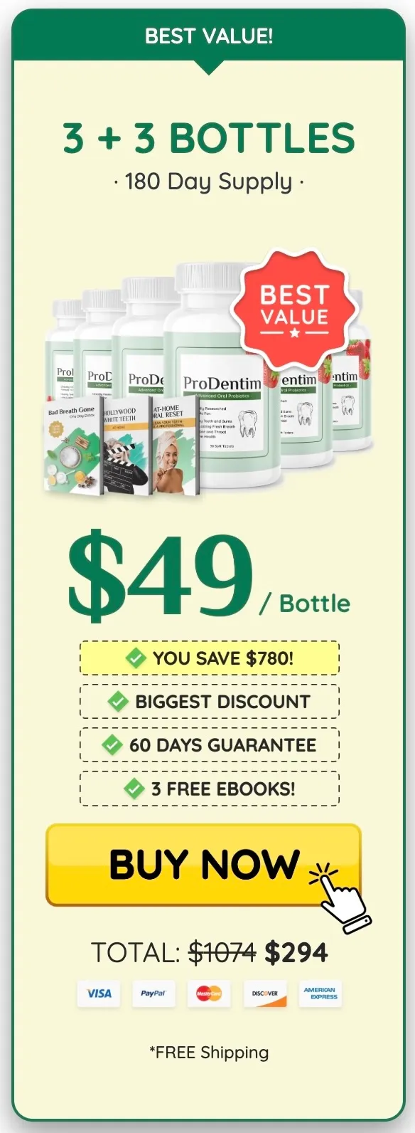 ProDentim 6 bottles